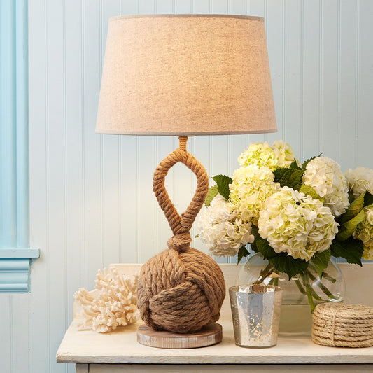 Rope Knot Lamp with Linen Shade - SOLD OUT!