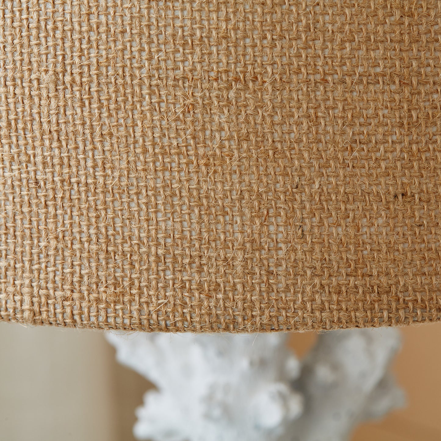 Coral Table Lamp with Burlap Shade - Set of 2