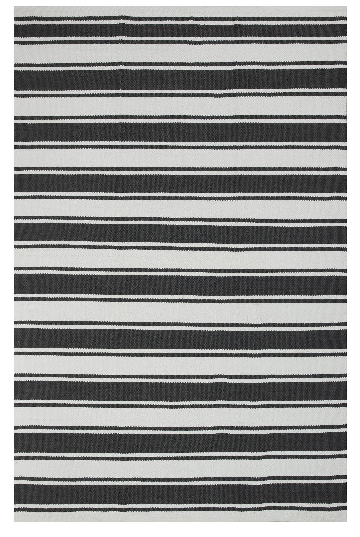 Lucky Indoor Outdoor Rug - Gray and White Stripe