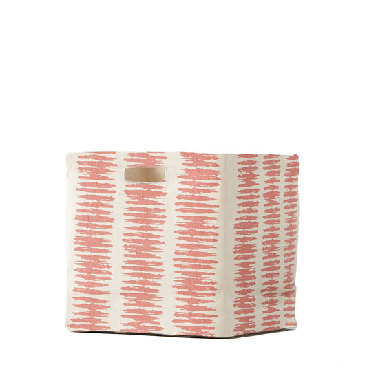 Static Stripe Canvas Cube - Persimmon