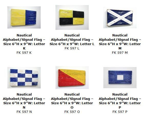 International Nautical Alphabet Signal Flag Signs