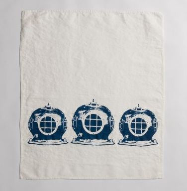 Diving Helmet - Linen Hand Towels